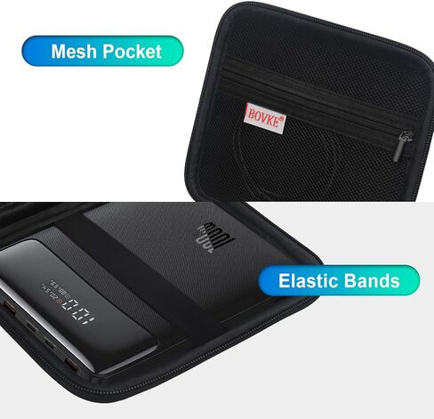BOVKE Hard Carrying Case for Baseus 100W Blade USB C Portable Laptop Charger, Blade 100W HD/Blade 2 65W Super Fast Charging Laptop Power Bank for Laptop Phone, Mesh Pocket for Charging Cables, Black in Saudi Arabia