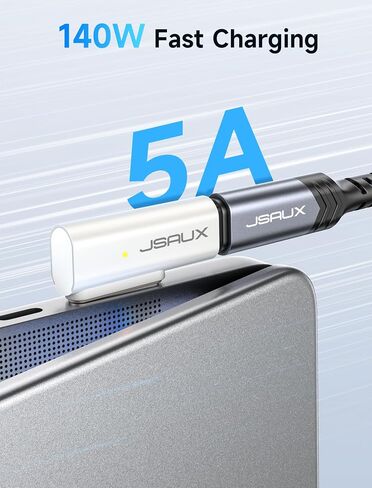 محول JSAUX 140 وات USB C إلى مغناطيسي 3 90 درجة متوافق مع MacBook Air 2023/2022 (M2)، MacBook Pro 2023 (M3، M2، 14-16 بوصة)، MacBook Pro 2021 (M1، 14-16 بوصة) in Saudi Arabia