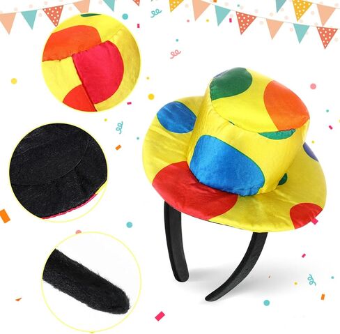 Toddmomy Jester Accessories Jester Costumes Circus hat top hat Headband Mens Dress Clothes red hat for Men Carnival Headband Carnival hat Jester Costume hat Jester hat Women's Bow tie Clown in Saudi Arabia