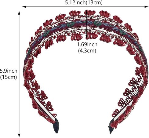 aswewamt 2 قطعة عصابات رأس بوهو زهرة التطريز العصابات الشعر واسعة خمر الأطواق الشعر العرقية الأزهار البوهيمية hairband اكسسوارات أنيقة للنساء والفتيات in Kuwait