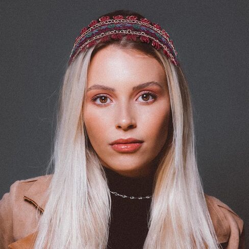 aswewamt 2 قطعة عصابات رأس بوهو زهرة التطريز العصابات الشعر واسعة خمر الأطواق الشعر العرقية الأزهار البوهيمية hairband اكسسوارات أنيقة للنساء والفتيات in Kuwait