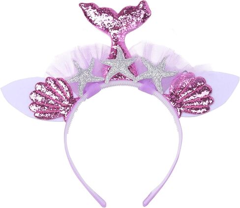 Mermaid Headband Starfish Headband Glitter Shell Hairband for Women Girls Summer Birthday Wedding Party Supplies in Kuwait