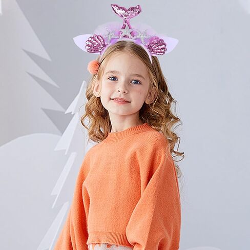 Mermaid Headband Starfish Headband Glitter Shell Hairband for Women Girls Summer Birthday Wedding Party Supplies in Kuwait
