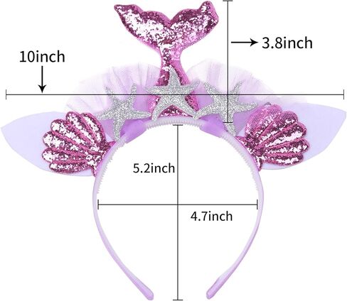 Mermaid Headband Starfish Headband Glitter Shell Hairband for Women Girls Summer Birthday Wedding Party Supplies in Kuwait