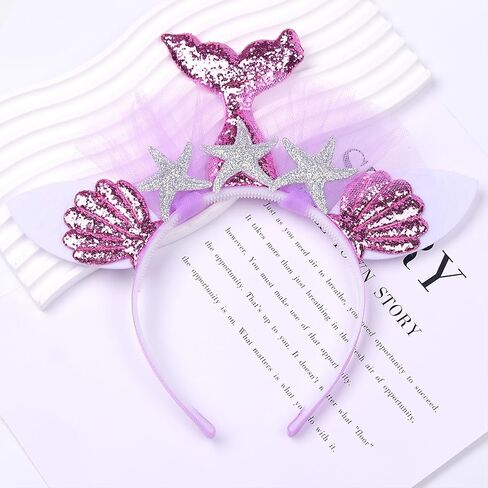 Mermaid Headband Starfish Headband Glitter Shell Hairband for Women Girls Summer Birthday Wedding Party Supplies in Kuwait