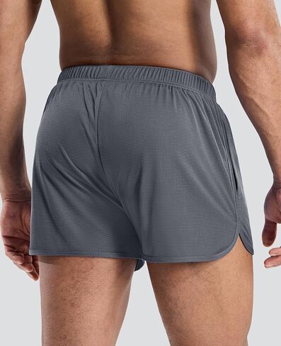 شورت الجري MIER للرجال مقاس 3 بوصات مع بطانة موجزة، شورت رياضي خفيف الوزن وجاف مناسب للتمارين الرياضية للرجال، جيب بسحاب in Kuwait