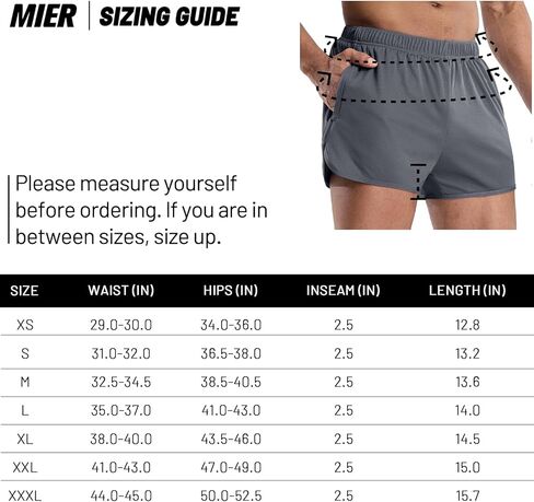 شورت الجري MIER للرجال مقاس 3 بوصات مع بطانة موجزة، شورت رياضي خفيف الوزن وجاف مناسب للتمارين الرياضية للرجال، جيب بسحاب in Kuwait