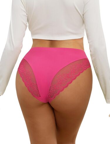 MEIYATING Women Sexy Bikini Lace Underwear No Show V-Waist Panties for Women Stretch Seamless Cheeky Panties 4 Packs in Saudi Arabia