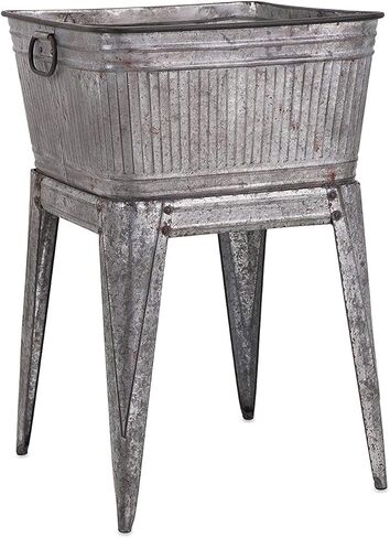 حوض بنجارا متعدد الوظائف من المعدن المجلفن على حامل، رمادي in Kuwait