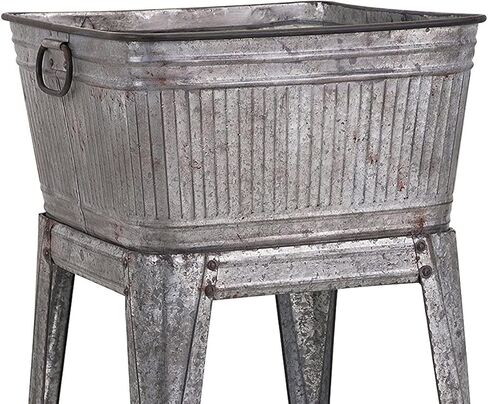 حوض بنجارا متعدد الوظائف من المعدن المجلفن على حامل، رمادي in Kuwait