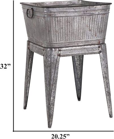 حوض بنجارا متعدد الوظائف من المعدن المجلفن على حامل، رمادي in Kuwait