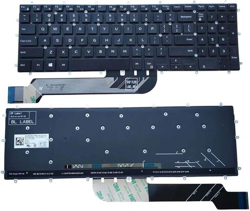 لوحة مفاتيح بديلة للكمبيوتر المحمول مع إضاءة خلفية. لجهاز Dell Inspiron 3579 3583 3779 5565 5567 5570 5575 5587 7566 7567 7577 7588 5765 5767 5770 5775 7773 7778 7779 شخصيات بيضاء تخطيط أمريكي in Kuwait