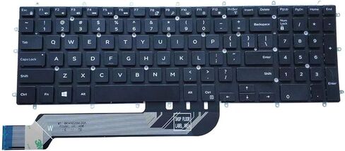 لوحة مفاتيح بديلة للكمبيوتر المحمول مع إضاءة خلفية. لجهاز Dell Inspiron 3579 3583 3779 5565 5567 5570 5575 5587 7566 7567 7577 7588 5765 5767 5770 5775 7773 7778 7779 شخصيات بيضاء تخطيط أمريكي in Kuwait