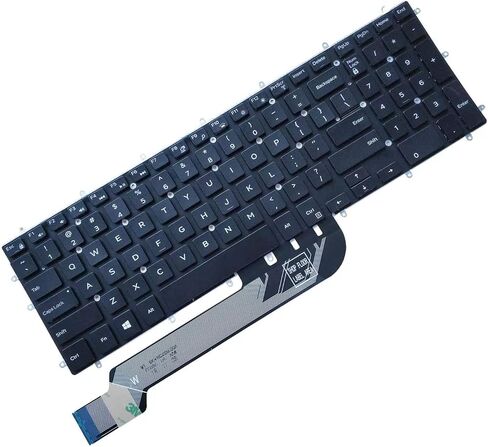 لوحة مفاتيح بديلة للكمبيوتر المحمول مع إضاءة خلفية. لجهاز Dell Inspiron 3579 3583 3779 5565 5567 5570 5575 5587 7566 7567 7577 7588 5765 5767 5770 5775 7773 7778 7779 شخصيات بيضاء تخطيط أمريكي in Kuwait
