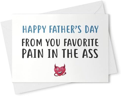 Happy Father's Day Card. Funny Fathers Day Card. From Daughter. From Wife. From Son. For Husband. Card For Dad. Favorite Pain [00282] in Saudi Arabia