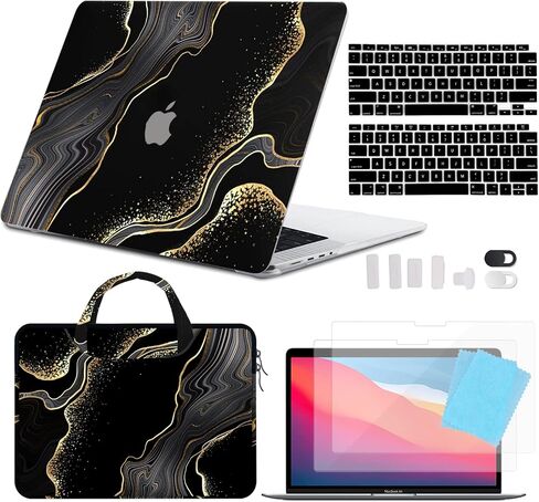 Compatible with MacBook Pro 14 inch Case,2021 Model A2442 M1 Pro/M1 Max Chip&Touch ID,Laptop Plastic Hard Shell&Keyboard Skin&Webcam&Bag&Screen Protector&Port Protectors（Pink Marble） in Saudi Arabia