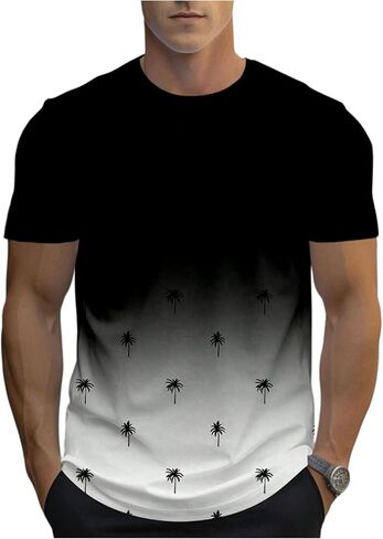 Floerns Men's Coconut Tree Printed Short Sleeve T Shirts Round Neck Tee Tops in Saudi Arabia