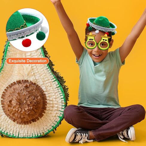 18 قطعة قبعات حفلات العيد والنظارات لوازم صغيرة سمبريرو قبعة Headbands سينكو دي مايو المكسيكي موضوع الزينة in Kuwait