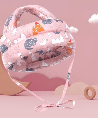 Casco Protector de cabeza para bebé y rodillera para niños que gatean Color Rosado o gris, Casco Anti golpes, ayuda de rodillas, Protector de cabeza de bebé para gatear., Small, CAS002 in Saudi Arabia