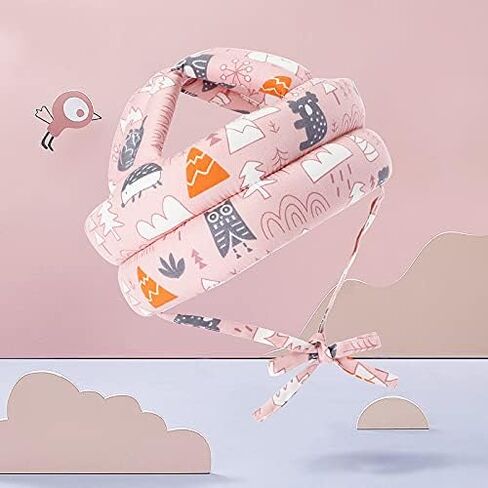Casco Protector de cabeza para bebé y rodillera para niños que gatean Color Rosado o gris, Casco Anti golpes, ayuda de rodillas, Protector de cabeza de bebé para gatear., Small, CAS002 in Saudi Arabia