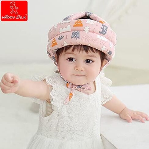 Casco Protector de cabeza para bebé y rodillera para niños que gatean Color Rosado o gris, Casco Anti golpes, ayuda de rodillas, Protector de cabeza de bebé para gatear., Small, CAS002 in Saudi Arabia