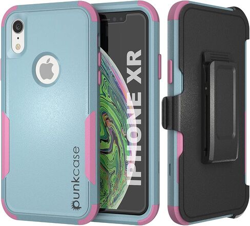 Punkcase for iPhone XR Belt Clip Holster Case [Patron Series] 4-1 Rugged & Protective Multilayer Phone Cover W/Integrated Kickstand for iPhone XR (6.1") (2018) [Black] in Saudi Arabia