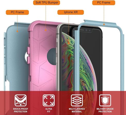 Punkcase for iPhone XR Belt Clip Holster Case [Patron Series] 4-1 Rugged & Protective Multilayer Phone Cover W/Integrated Kickstand for iPhone XR (6.1") (2018) [Black] in Saudi Arabia