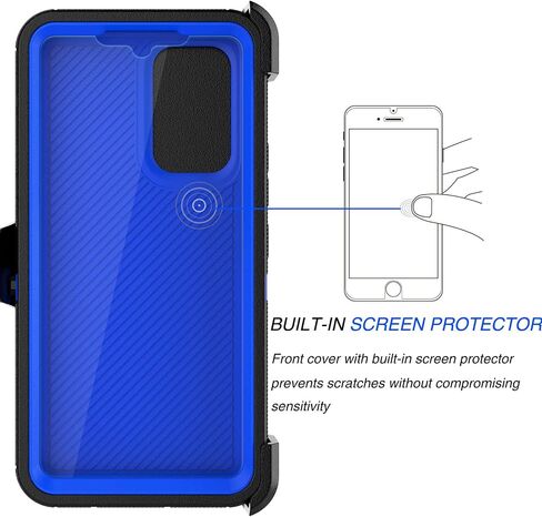 حافظة Tekcoo لهاتف Galaxy A53 5G مع [واقي شاشة مدمج] مشبك حزام قفل [تم اختبار السقوط من الدرجة العسكرية 12FT] غطاء مسند كامل الجسم لهاتف Samsung Galaxy A53 5G - أسود/برتقالي in Saudi Arabia