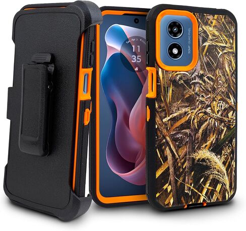 متوافق مع حافظة Motorola Moto G Power 5G (2024)، حافظة متينة بمشبك حزام من الدرجة العسكرية مع حماية مدمجة للشاشة، تصميم مقاوم للصدمات ومسند مدمج (أخضر) in Kuwait