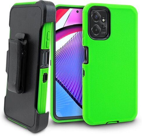 Compatible with Motorola Moto G Power 5G (2024) Case, Durable Military-Grade Belt Clip Holster with Buil in Screen Protection, Shockproof Design and Built-in Kickstand (Green) in Kuwait