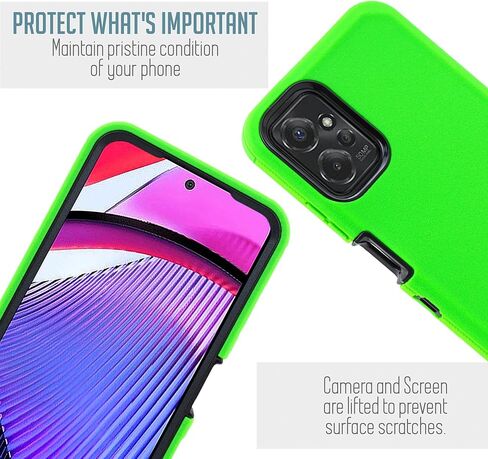 Compatible with Motorola Moto G Power 5G (2024) Case, Durable Military-Grade Belt Clip Holster with Buil in Screen Protection, Shockproof Design and Built-in Kickstand (Green) in Kuwait