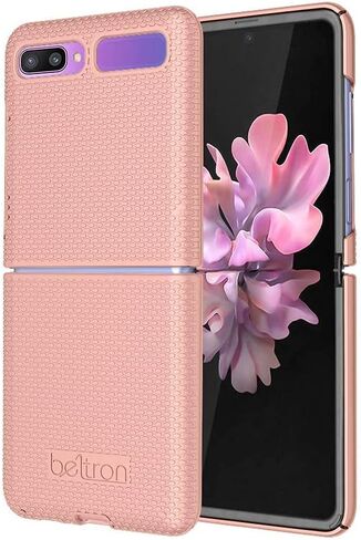 BELTRON Case with Clip for Galaxy Z Flip 2020, Snap-On Protective Cover with Rotating Belt Holster Combo and Built in Kickstand for Samsung Galaxy Z Flip (SM-F700, SM-F707) - Black (NOT for Z FLIP 3) in Saudi Arabia