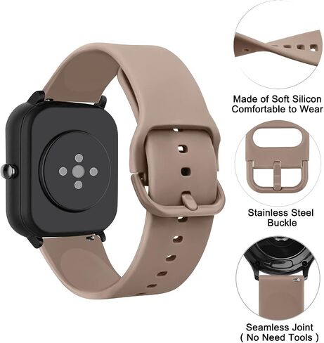Meliya Bands Compatible with Amazfit GTS/GTS 2/GTS 3/GTS 2e/GTS 2 mini/GTS 4 mini/GTS 4/GTR mini, 20mm Silicone Watch Band Replacement Straps for Amazfit Bip U Pro/Bip/Bip Lite/Bip S/Bip S lite/Bip U/Bip 3/Bip 3 Pro in Saudi Arabia