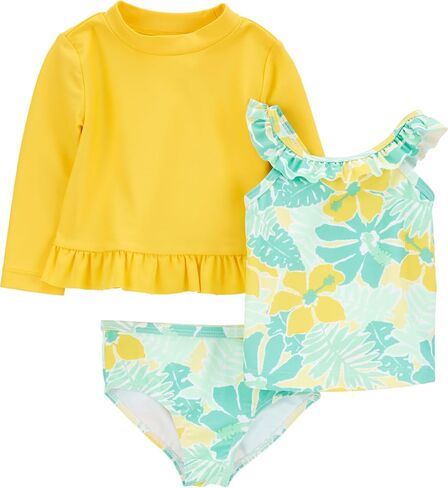 مجموعة Simple Joys من مجموعة Carter's Girls من 3 قطع متنوعة من Rashguard، أصفر/أخضر in Kuwait