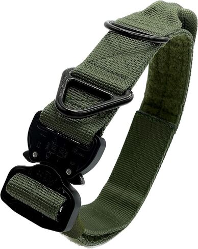 Cobra Buckle Dog Collar Heavy Duty for Large Dogs K9 and Military Made in USA (Large with Handle, Black) in Saudi Arabia