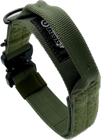 Cobra Buckle Dog Collar Heavy Duty for Large Dogs K9 and Military Made in USA (Large with Handle, Black) in Saudi Arabia