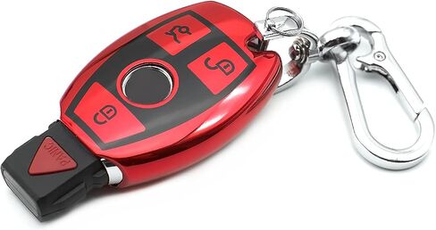 Fit for Mercedes Benz C E S G M CLS CLK G R Class Sprinter 300 Series Smart TPU Key Fob Remote Cover Case Shell Glove Pouch Holder Protector Keyless Entry Sleeve Accessory, w/ Key Chain, Blue in Saudi Arabia