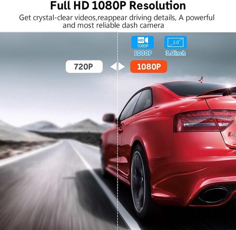 Dash Cam Front, Dash Camera for Cars, 3 Inch LCD Screen, 1080P Full HD Car Camera with 120° Wide Angle, Super Night Vision, Loop Recording, Motion Detection, WDR, G-Sensor, Parking Monitor in Saudi Arabia