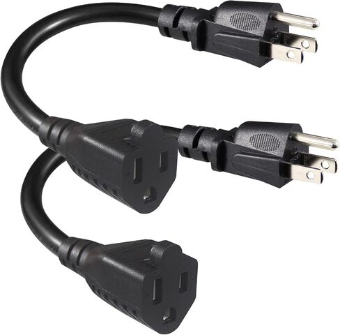 [1 Pack] 6inch Short Power Extension Cord - Black 3 Prong Mini Indoor Grounded Extension Cord,16AWG Small Electrical AC Extension Cord for Outlet Saver,Rated for 13AMP Home Appliance Extender Lead in Saudi Arabia