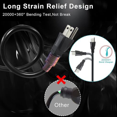 [1 Pack] 6inch Short Power Extension Cord - Black 3 Prong Mini Indoor Grounded Extension Cord,16AWG Small Electrical AC Extension Cord for Outlet Saver,Rated for 13AMP Home Appliance Extender Lead in Saudi Arabia