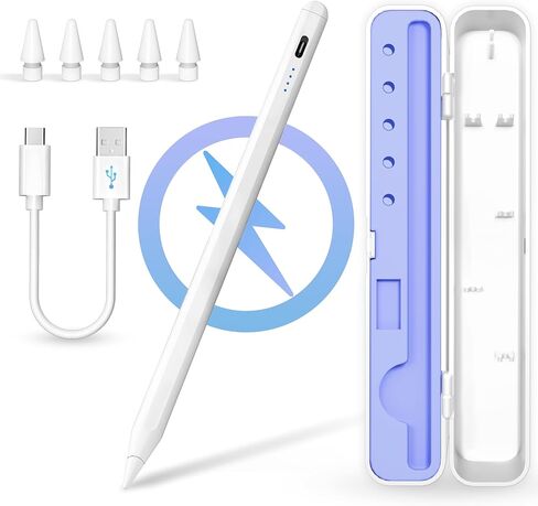 Stylus Pen for iPad with Storage Box, Palm Rejection, Tilt Sensitivity, 13 mins Fast Charge Apple iPad Pencil,Work for 2018-2023 Apple iPad Pro 11/12.9 inch,iPad 6-10, iPad Air 3/4/5, iPad Mini 5/6 in Kuwait