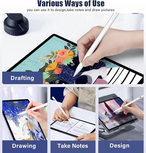 Stylus Pen for iPad with Storage Box, Palm Rejection, Tilt Sensitivity, 13 mins Fast Charge Apple iPad Pencil,Work for 2018-2023 Apple iPad Pro 11/12.9 inch,iPad 6-10, iPad Air 3/4/5, iPad Mini 5/6 in Kuwait