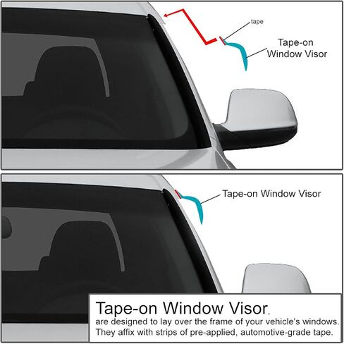 DNA MOTORING WVS-T2-0089 Vent Window Visor Deflector Rain/Sun Guard (4pcs, Dark Smoke), 1 Pack in Saudi Arabia