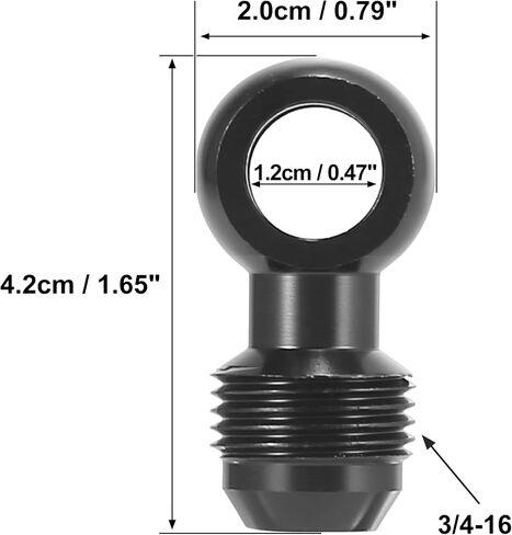 X AUTOHAUX 2pcs Dia.12mm Fuel Banjo Fittings to 8AN Male Flare Adapter Fuel Line Adapter Connector for Car Black 3/4-16 Thread in Saudi Arabia