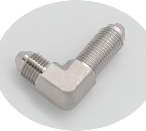 Stainless Steel -3 AN Male Flare Bulkhead Union Brake Hose Fitting with AN3 Bulkhead Lock Nut, 90 Degree in Saudi Arabia