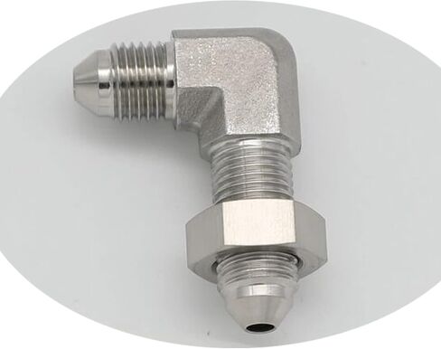 Stainless Steel -3 AN Male Flare Bulkhead Union Brake Hose Fitting with AN3 Bulkhead Lock Nut, 90 Degree in Saudi Arabia