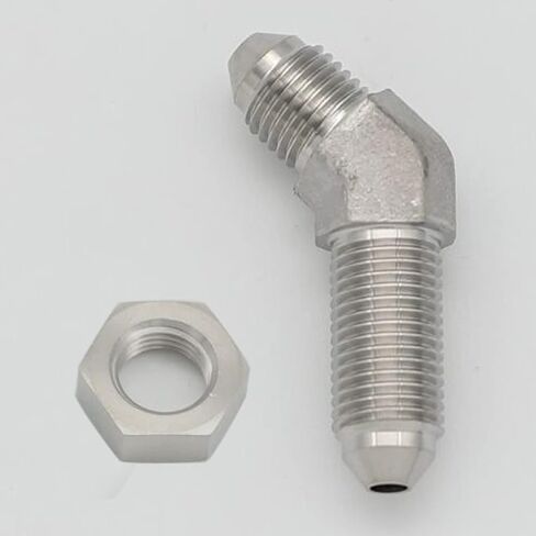Stainless Steel -3 AN Male Flare Bulkhead Union Brake Hose Fitting with AN3 Bulkhead Lock Nut, 90 Degree in Saudi Arabia