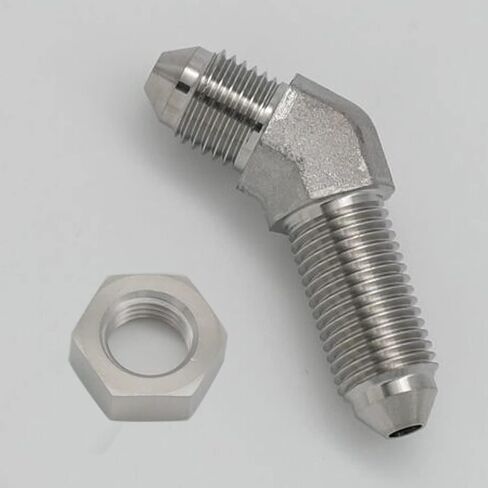 Stainless Steel -3 AN Male Flare Bulkhead Union Brake Hose Fitting with AN3 Bulkhead Lock Nut, 90 Degree in Saudi Arabia