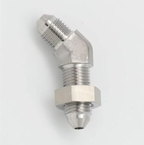 Stainless Steel -3 AN Male Flare Bulkhead Union Brake Hose Fitting with AN3 Bulkhead Lock Nut, 90 Degree in Saudi Arabia