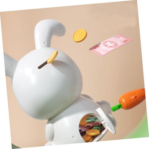VICASKY Cute Bunny Piggy Bank Rabbit Figurine Plastic Creative Cartoon Lovely Bunny Coin Money Saving Jars Decorations for Boys Money Saving Bank in Kuwait